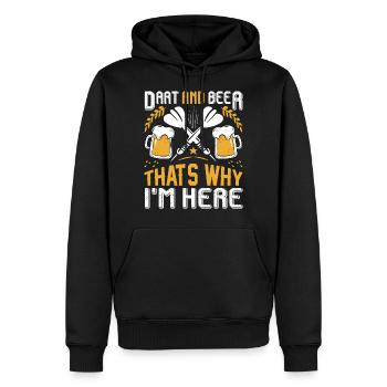 Dart & Beer C'est pourquoi je suis ici - Sweat à capuche Premium bio Homme - noir - Devant - Nico (187cm)