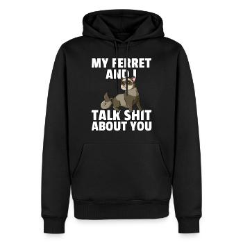 Furette douce drôle belette animal de compagnie - Sweat à capuche Premium bio Homme - noir - Devant - Nico (187cm)