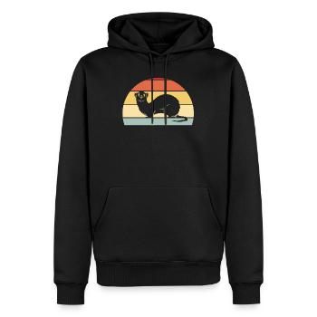 Frettchen Lustiges Wiesel Vintage Retro - Männer Premium Bio Hoodie - Schwarz - Vorne - Nico (187cm)