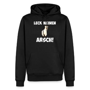 Leck Meinen Arsch Alpaka Lama Spruch Geschenk - Männer Premium Bio Hoodie - Schwarz - Vorne - Nico (187cm)