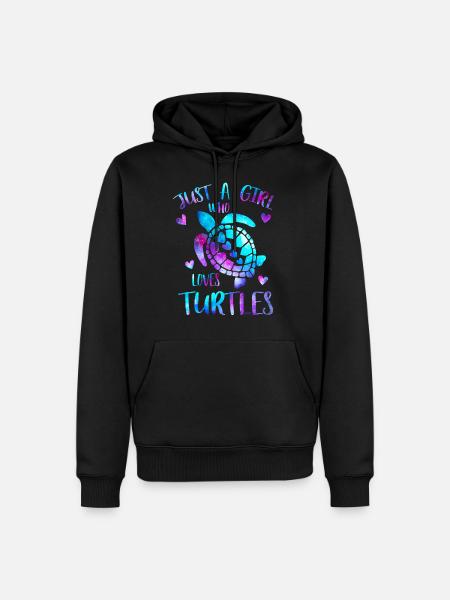 Just a girl who loves turtles - sea turtles - Men’s Premium Organic Hoodie - black