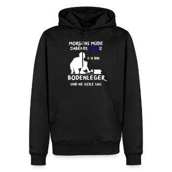 Bodenleger Fußbodenleger Teppichleger Handwerker - Männer Premium Bio Hoodie - Schwarz - Vorne - Nico (187cm)