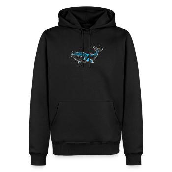 Whale - Wal - Meeresbewohner - Männer Premium Bio Hoodie - Schwarz - Vorne - Nico (187cm)