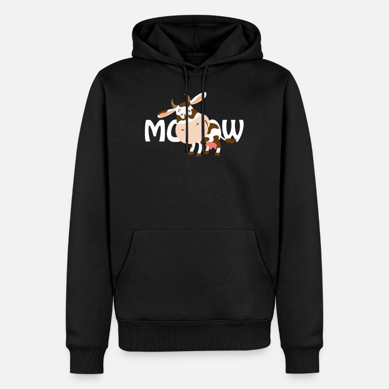 vache - Sweat à capuche Premium bio Homme - noir