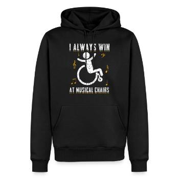 Humour en fauteuil roulant Handicap Handicap Gift - Sweat à capuche Premium bio Homme - noir - Devant - Nico (187cm)