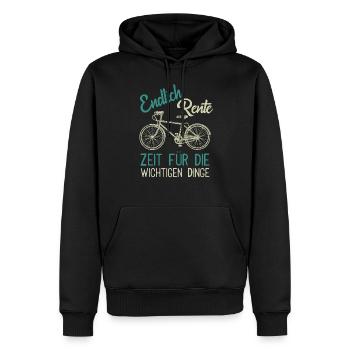 Rente Rentner Fahrrad Geschenk - Männer Premium Bio Hoodie - Schwarz - Vorne - Nico (187cm)