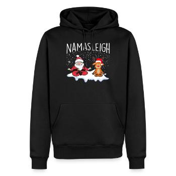 Namasleigh Weihnachtsmann Rentier Yoga - Männer Premium Bio Hoodie - Schwarz - Vorne - Nico (187cm)