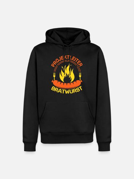 Projektleiter Bratwurst - Männer Premium Bio Hoodie - Schwarz