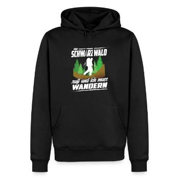 Der Schwarzwald ruft und ich muss Wandern - Männer Premium Bio Hoodie - Schwarz - Vorne - Nico (187cm)