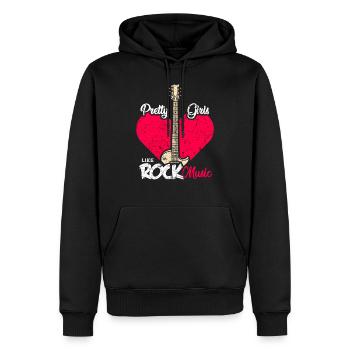 Hübsche Mädchen mögen Rockmusik Vintage - Männer Premium Bio Hoodie - Schwarz - Vorne - Nico (187cm)