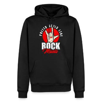 Hübsche Mädchen mögen Rockmusik Vintage - Männer Premium Bio Hoodie - Schwarz - Vorne - Nico (187cm)