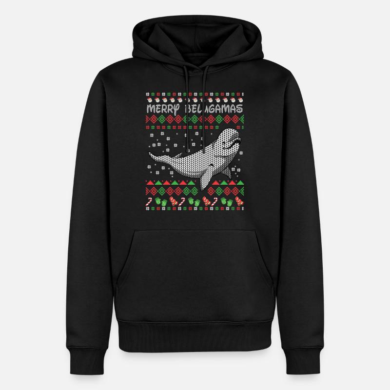 Noël de béluga laide - Sweat à capuche Premium bio Homme - noir