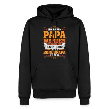Vatertag Stiefvater Bonus Vater Geschenk Papa - Männer Premium Bio Hoodie - Schwarz - Vorne - Nico (187cm)