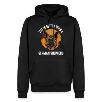 German shepherd - Men’s Premium Organic Hoodie - black - Front - Nico (187cm)