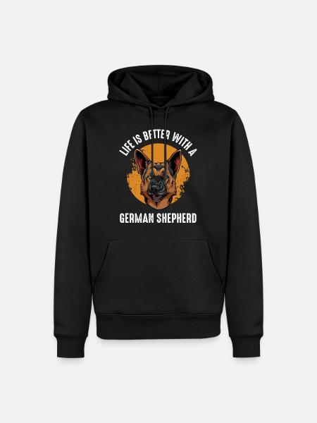 German shepherd - Men’s Premium Organic Hoodie - black