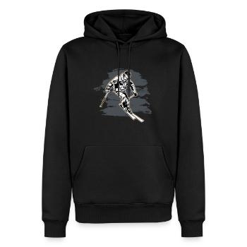 skier - Men’s Premium Organic Hoodie - black - Front - Nico (187cm)