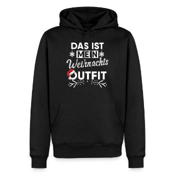 Das ist mein Weihnachtsoutfit Weihnachten - Männer Premium Bio Hoodie - Schwarz - Vorne - Nico (187cm)