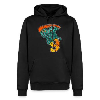 Basketball enfants 9 anniversaire 9 ans de sport - Sweat à capuche Premium bio Homme - noir - Devant - Nico (187cm)