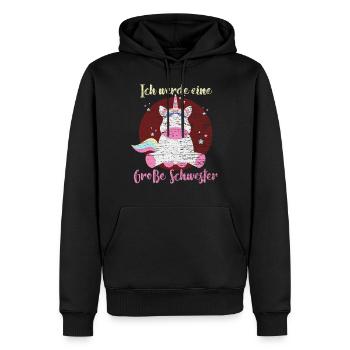 Ich werde eine große Schwester - Männer Premium Bio Hoodie - Schwarz - Vorne - Nico (187cm)
