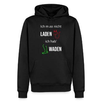 Radfahrer Lustiger Fahrrad Anti Ebike Spruch - Männer Premium Bio Hoodie - Schwarz - Vorne - Nico (187cm)