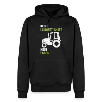 Keine Landwirtschaft kein Essen. Spruch für Bauern - Männer Premium Bio Hoodie - Schwarz - Vorne - Nico (187cm)