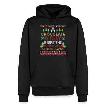 Weihnachten Schokolade Lustiger Spruch - Männer Premium Bio Hoodie - Schwarz - Vorne - Nico (187cm)