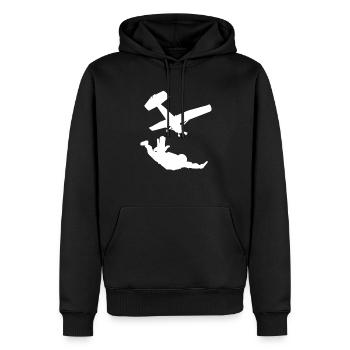 Parachutisme - Sweat à capuche Premium bio Homme - noir - Devant - Nico (187cm)