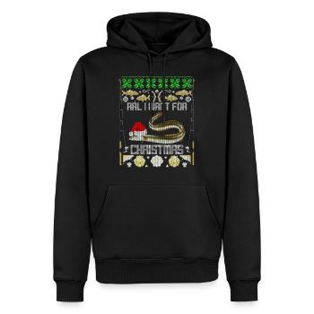 Pêcher Motif de Noël avec Aal ugly christmas - Sweat à capuche Premium bio Homme - noir - Devant - Nico (187cm)