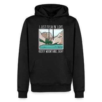 Rocky Mountains - Männer Premium Bio Hoodie - Schwarz - Vorne - Nico (187cm)