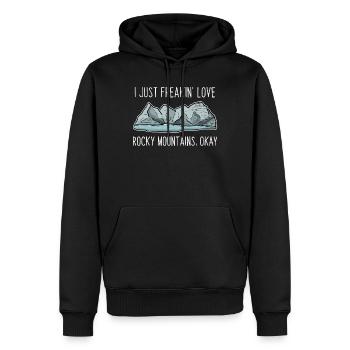 Rocky Mountains - Männer Premium Bio Hoodie - Schwarz - Vorne - Nico (187cm)