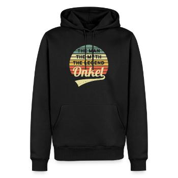 Onkel Mann Mythos Legende Vintage Retro - Männer Premium Bio Hoodie - Schwarz - Vorne - Nico (187cm)