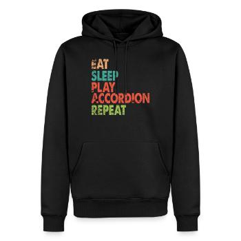 Idée cadeau accordéon musicien - Sweat à capuche Premium bio Homme - noir - Devant - Nico (187cm)