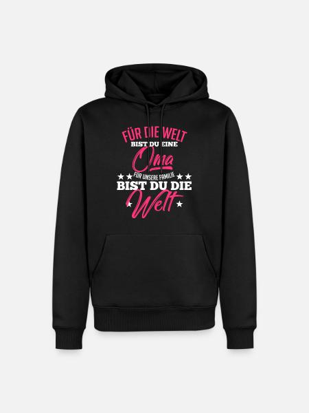 Oma Großeltern Geschenk - Männer Premium Bio Hoodie - Schwarz