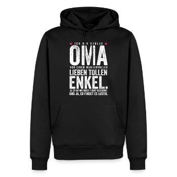Oma Loading - Männer Premium Bio Hoodie - Schwarz - Vorne - Nico (187cm)