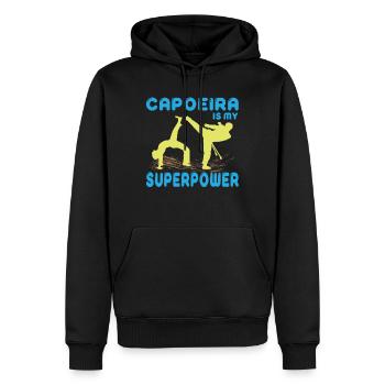 Capoeira arts martiaux combats danse Brésil cadeau - Sweat à capuche Premium bio Homme - noir - Devant - Nico (187cm)