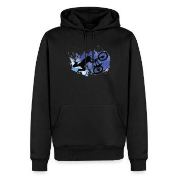 Descente vélo de montagne vélo piste Dirt Bike - Sweat à capuche Premium bio Homme - noir - Devant - Nico (187cm)