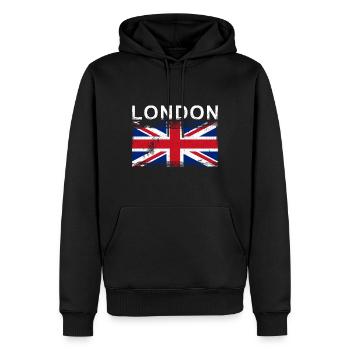 London, England - Männer Premium Bio Hoodie - Schwarz - Vorne - Nico (187cm)