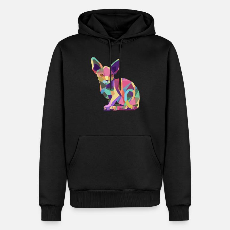 Idée cadeau chat Sphynx chats Chat Sphynx - Sweat à capuche Premium bio Homme - noir