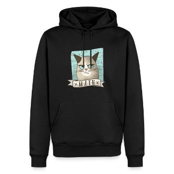 Math Cat T-Shirt cadeau professeur de mathématiques drôle - Sweat à capuche Premium bio Homme - noir - Devant - Nico (187cm)