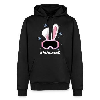 Skihase Skihaserl Skihäschen Ski Fahren Aprés Ski - Männer Premium Bio Hoodie - Schwarz - Vorne - Nico (187cm)