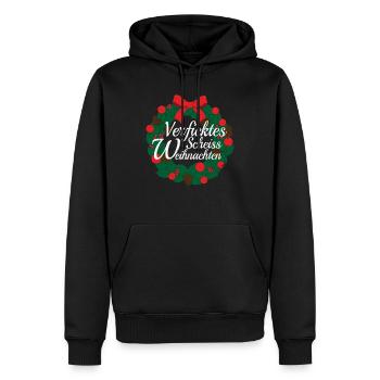 Verficktes Scheiß Weihnachten - Weihnachtsmuffel - Männer Premium Bio Hoodie - Schwarz - Vorne - Nico (187cm)