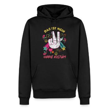 Hippie Kostüm Peace Musik Geschenk - Männer Premium Bio Hoodie - Schwarz - Vorne - Nico (187cm)