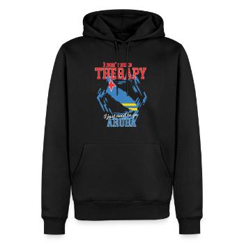 Ich brauche keine Therapie - Aruba - Männer Premium Bio Hoodie - Schwarz - Vorne - Nico (187cm)