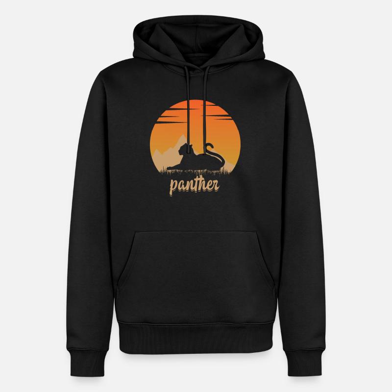 Panthère dans la nature - Sweat à capuche Premium bio Homme - noir
