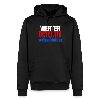 Detektiv - Männer Premium Bio Hoodie - Schwarz - Vorne - Nico (187cm)