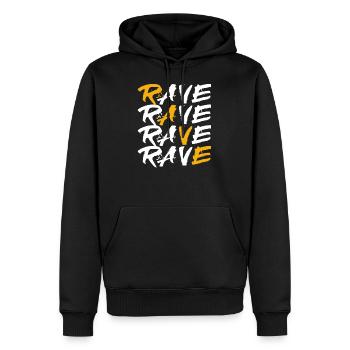 Rave House Dubstep Techno Hardstyle Raver - Sweat à capuche Premium bio Homme - noir - Devant - Nico (187cm)
