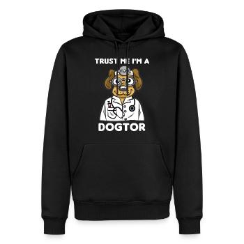 TRUST ME I AM A DOGTOR Dog Doctor Doctor Humor - Men’s Premium Organic Hoodie - black - Front - Nico (187cm)