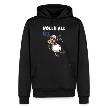 WOLLIBALL Volleyball Humor Schaf Wolle Humor Witz - Männer Premium Bio Hoodie - Schwarz - Vorne - Nico (187cm)