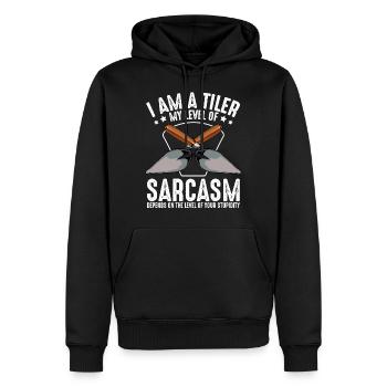 carrelage - Sweat à capuche Premium bio Homme - noir - Devant - Nico (187cm)