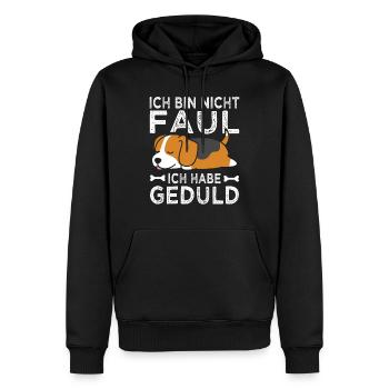 Beagle Hundebesitzer Spruch Nicht Faul Geduld - Männer Premium Bio Hoodie - Schwarz - Vorne - Nico (187cm)